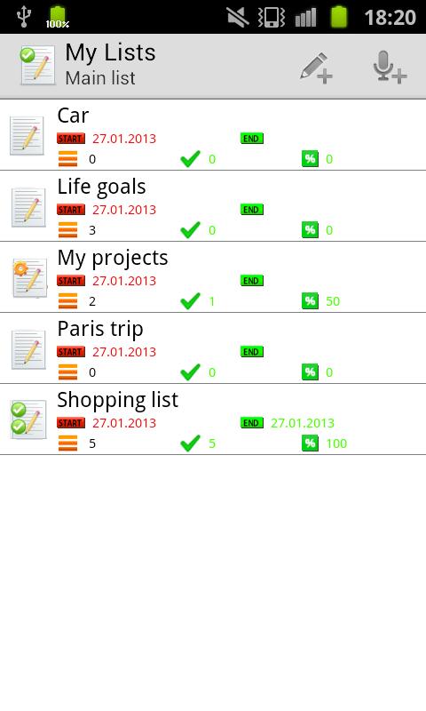 My Lists