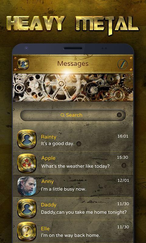 GO SMS PRO HEAVY METAL THEME