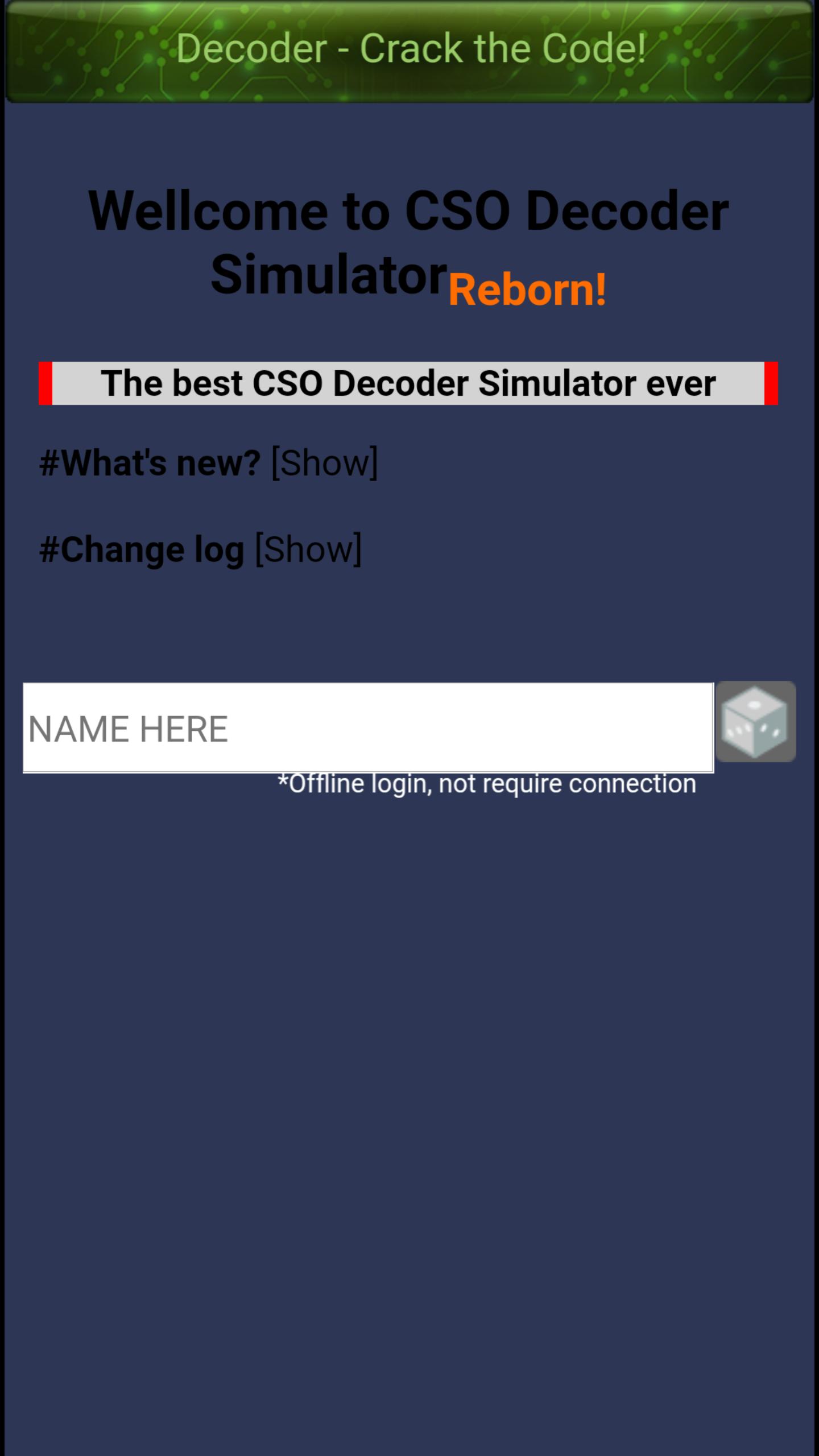 CSO Decoder Simulator : OLD