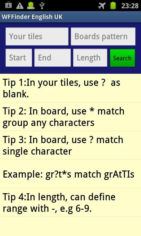 WordFeud Finder - English UK
