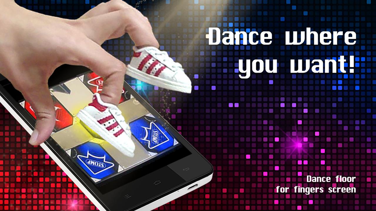 Dance floor for fingers screen